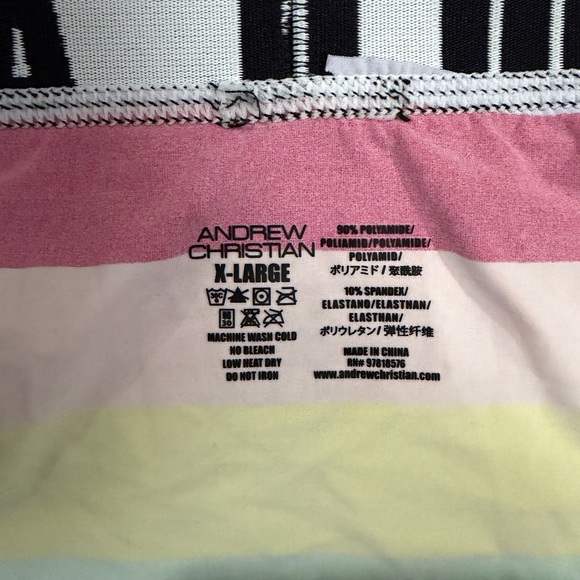 Andrew Christian Pastel Stripe Briefs - Picture 3 of 3